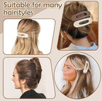 5 PCS Flat Hair Clips, Medium Lay Flat Claw Clips for Women Girls, Stylish Matte Non-slip Hair Claws for Thick Thin Hair(Black&Brown)