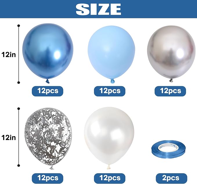 Blue Silver Balloon - Image 2