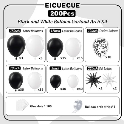 Black and White Balloons Garland Arch Kit - Image 2