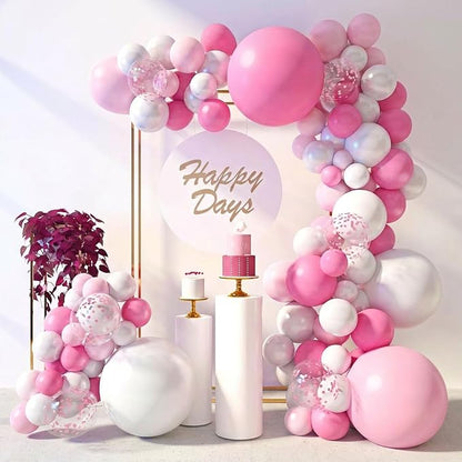LOVESTOWN 150PCS Pink White Balloons Different Size of 18 12 10 5Inch | Pink by Lovestown