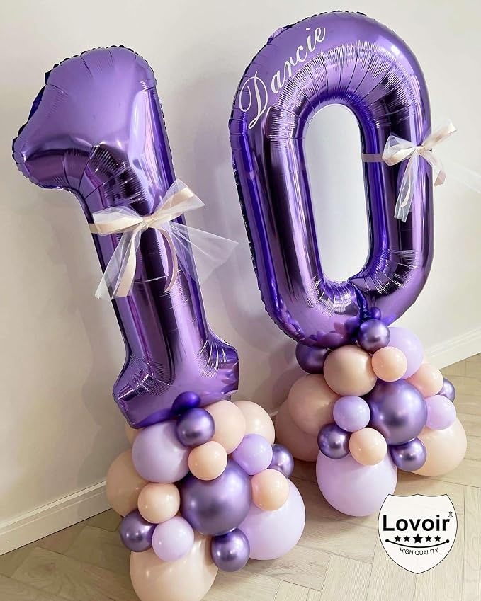 Purple 17 Number Balloons, 40 Inch Giant Number 17 Balloons Foil Mylar Helium - Image 7