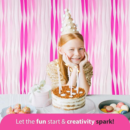 12 Pink Streamers, 984ft Pack of Crepe Paper Bachelorette Party Decorations | - Image 7