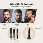 Aberlite Pocket - Compact Beard Straightener for Men - Ionic & Anti-Scald Technology - Beard Straightening Heat Brush Comb Ionic - for Home and Travel
