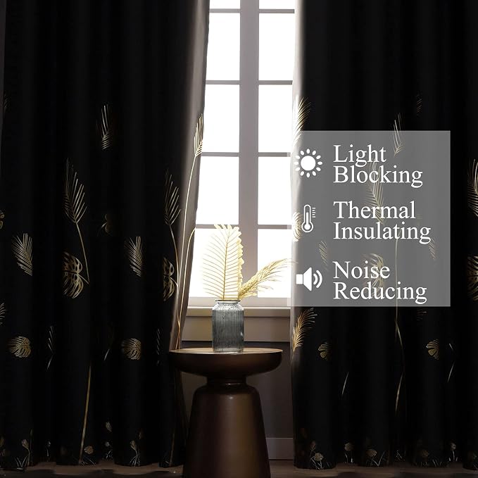 Dark Grey Blackout Curtains 96 inches Long 2 Panels - Image 6
