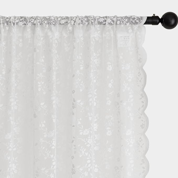 Anmao Vintage Lace Sheer Curtains 72 Inches Long - Image 6