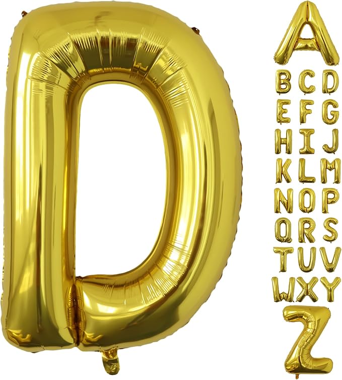 Letter Balloons Gold Party Balloon by United-UnicornsParty