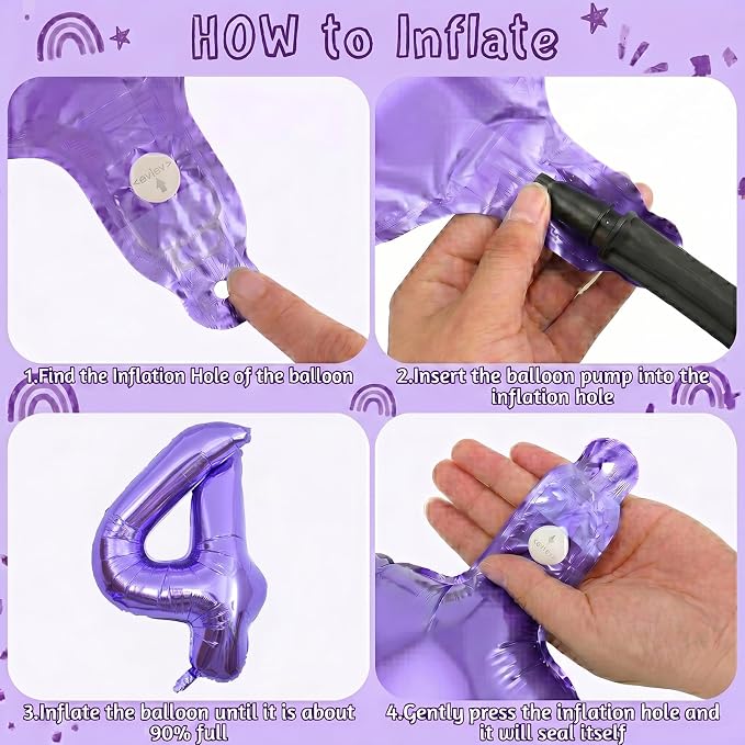 Purple Number 14 Balloon 40 Inch, Giant Metallic Foil 14th Birthday Decorations - Image 5