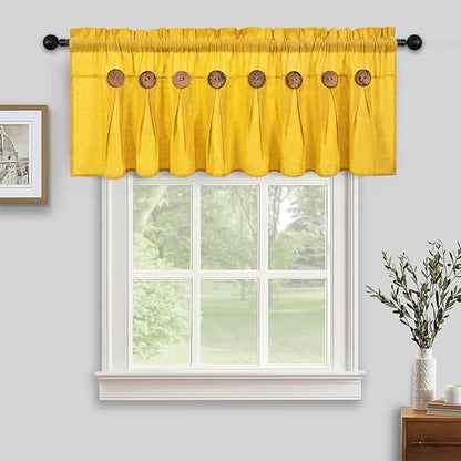 Farmhouse Valance Curtains, Boho Cotton Linen Kitchen Valance, Country Rod - Image 3