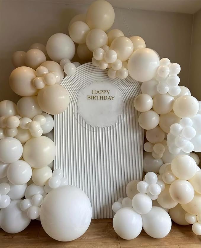 BAUANOOY 100pcs White Balloons 12 inch - Image 5