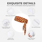 Boys Girls Sports Sweat Bands, Boho Style Long Head Band for Yoga Travel Spa, Cool Pepperoni Pizza Headdress Hair Accessories