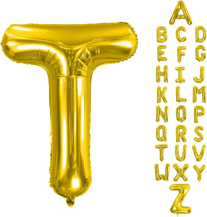 Letter Balloons Gold 40 Inch T Large Giant Big Foil Mylar Balloon | by Unknown