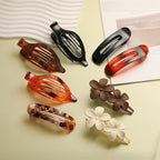 8 PCS Flat Hair Clips, 3 Styles Large Flat Claw Clips for Women, French Strong Hold Non-slip Duckbill Hair Claws for Thin Thick Hair (Tortoise)