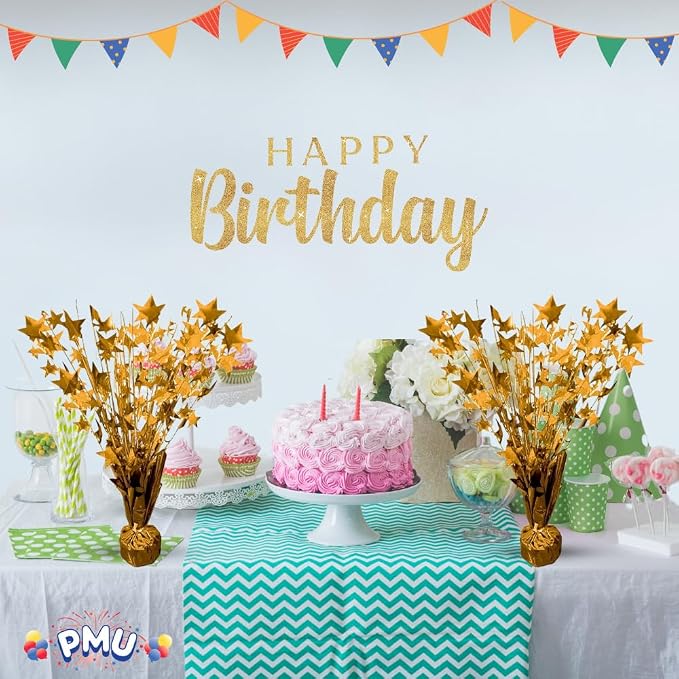 PMU 3 Pack Bursting Star Metallic Foil Spray Centerpiece- Metallic Orange - Image 4