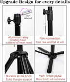 Upgraded Wig Stand Tripod, 55" Heavy Duty Reinforced Adjustable Mannequin Head Stand Tripod for Styling Cosmetology Hairdressing Training, Metal Wig Head Stand Holder with Wig Caps,Paddle Comb T-Pins (55" Black Tripod with Pedal)