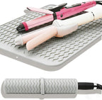 Heat Mat for Curling Iron, Oversize Silicone Resistant Mat for Hair Tools, Hot Pad for Hair Straightener, Flat Irons and Hot Hair Styling Tools Home Kitchen Travel Gym Salon Grey (15.7" x 11.8")