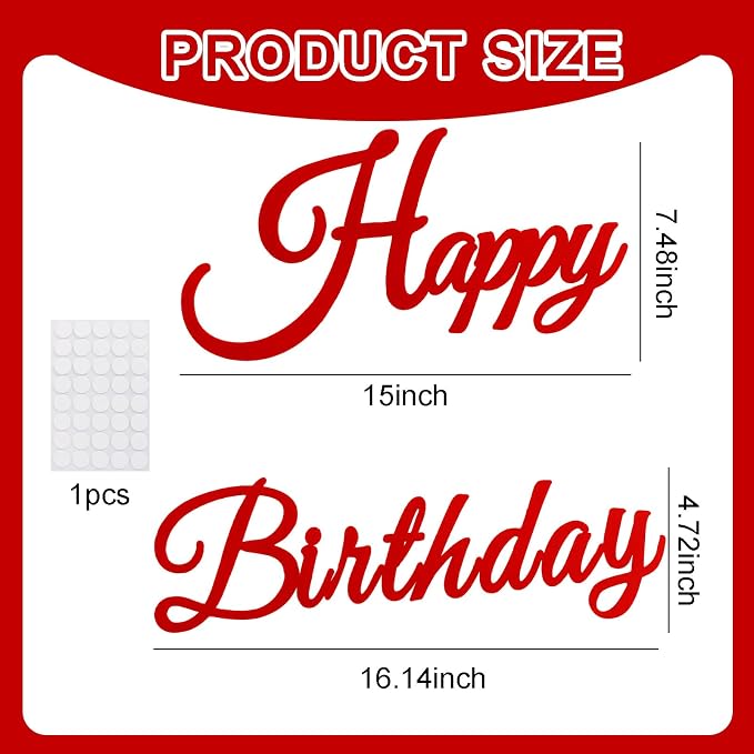 TONIFUL Happy Birthday Sign for Backdrop - Image 2