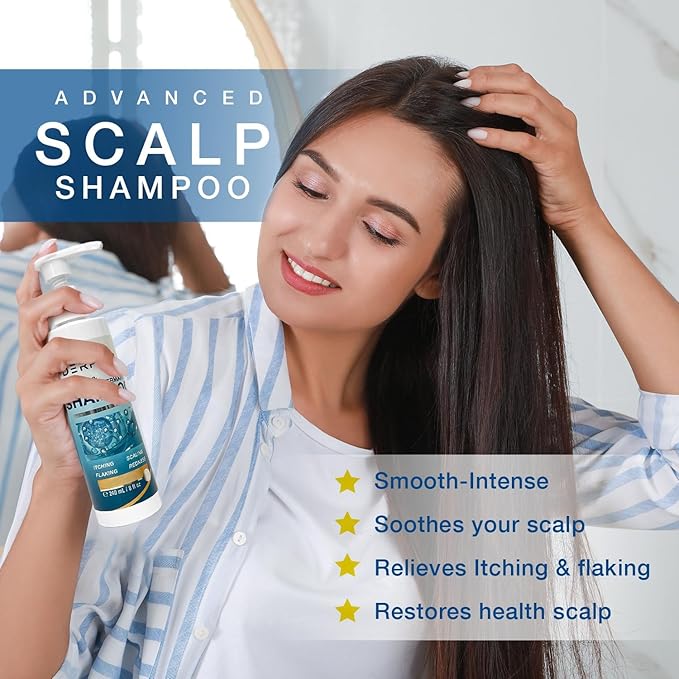 Psoriasis & Seborrheic Dermatitis Shampoo with 2% Salicylic Acid: Dandruff Scalp Treatment, Soothes Flaking, Itching, Redness, Anti Fungal Medicated Formula with Botanical Folliculitis Support