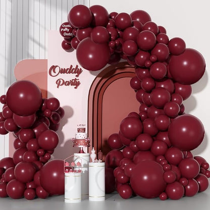 Ouddy Party 129Pcs Burgundy Balloons Different Sizes 18 12 10 5 Inch | 6Pcs 18” by OuddyParty