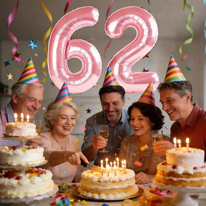 40 Inch Number 62 Balloons for 62nd Birthday Party Decorations, 0-100 Jewelry - Image 2