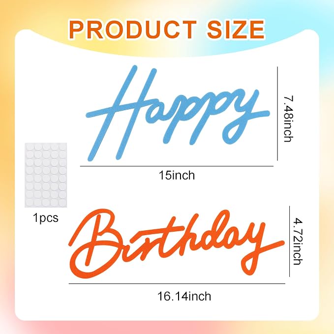 TONIFUL Happy Birthday Sign for Backdrop - Image 3