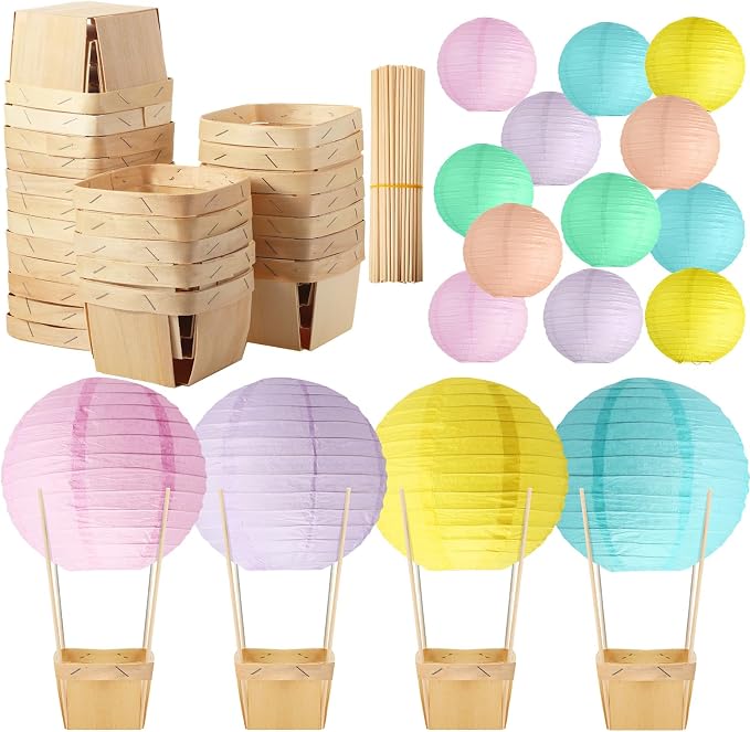 24 Set Hot Air Balloon Table Centerpieces Baby Shower Party Decoration Paper by Namalu