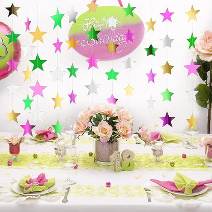 Patelai Glitter Star Garland Banner 2026 Graduation Decor 130 Feet Star Hanging - Image 5