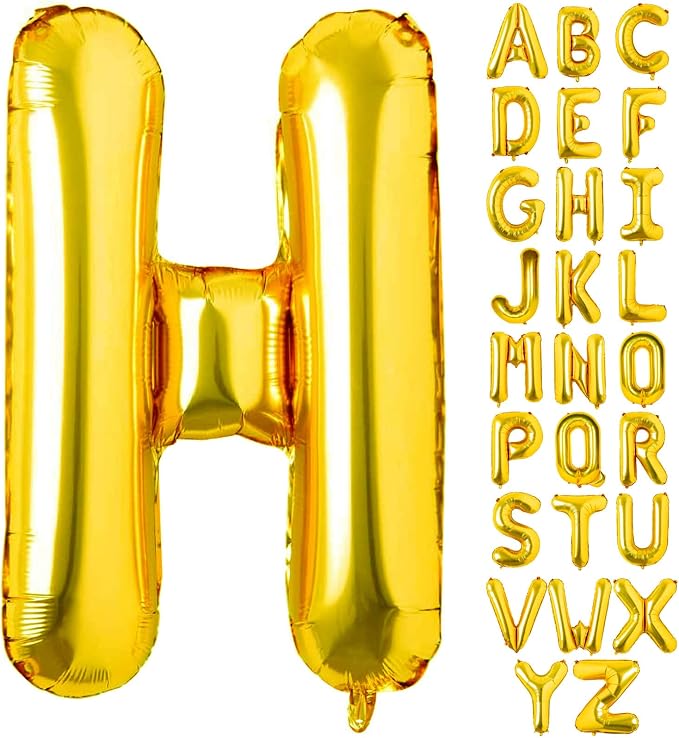 Lovoir 40 Inch Large Gold Letter H Balloons Big Size Jumbo Mylar Foil Helium by Lovoir