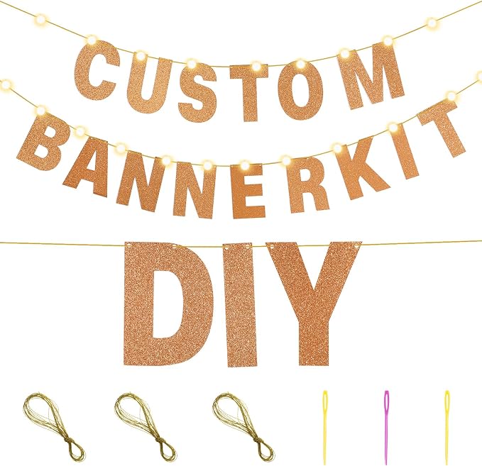 TaoBary 112 Pcs DIY Letter Kit Glitter Customizable Banner Letters Include 107 - Image 3