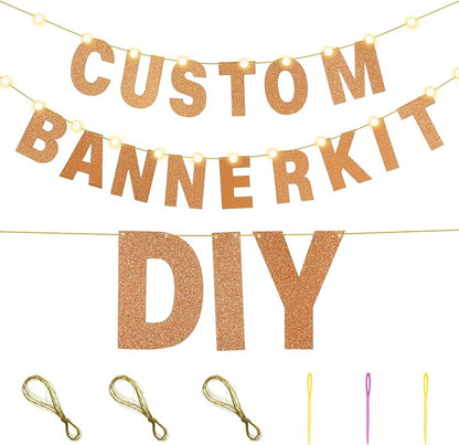 TaoBary 112 Pcs DIY Letter Kit Glitter Customizable Banner Letters Include 107 - Image 3