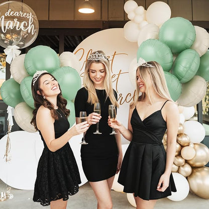 20PCS 18 Inch Round Foil Balloon, Round Shaped Balloons, Retro Sage Green Cream - Image 7