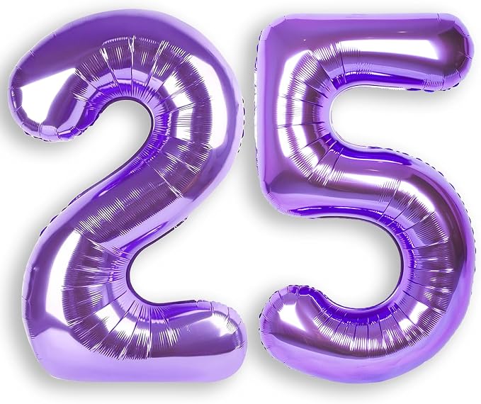 RainbowQ Purple 25 Balloon Number 40 Inch 0-40 Foil Large Balloons | Big Mylar by RainbowQParty