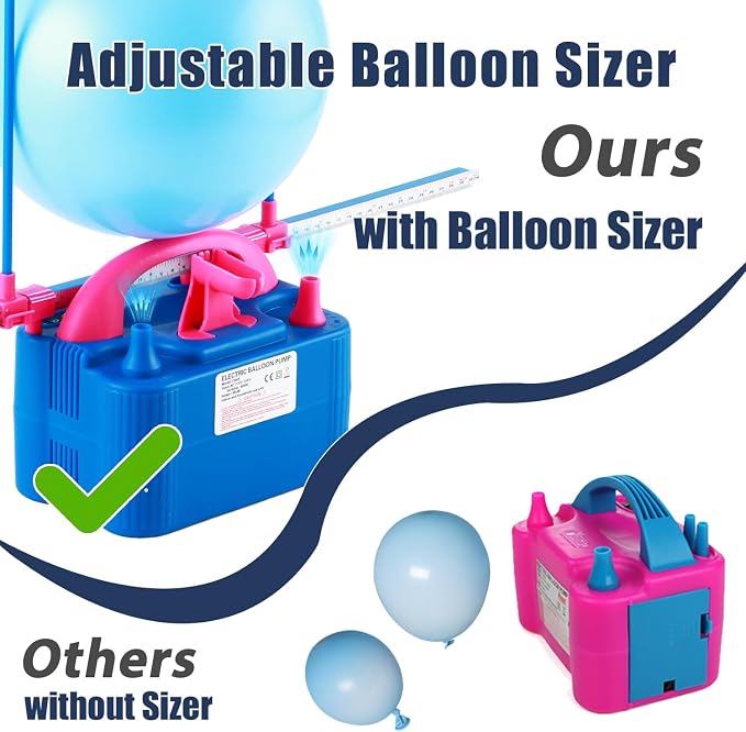 Party Zealot Electric Balloon Inflator Dual Nozzles - Image 3