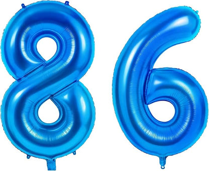 Number 86 Balloons for 86th Birthday Party Decorations, 0-100 Large No.86 by Joycard