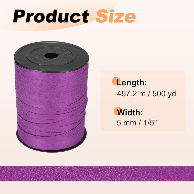 PATIKIL Glitter Curling Ribbon 500yds x 1/5" Plastic Balloon String Ribbon | - Image 2