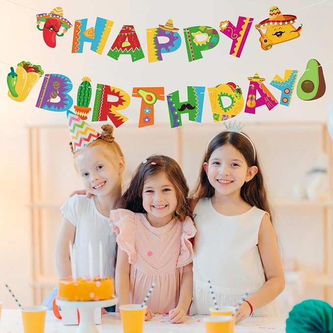 Colorful Mexican Happy Birthday Banner Mexican Birthday Party Decorations Cinco - Image 7