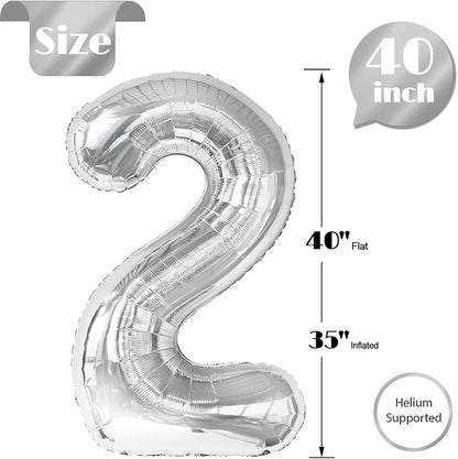 Sliver Number 2 Balloon 40 Inch - Image 5
