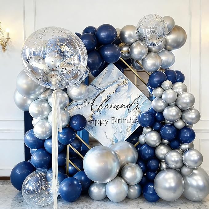 50pcs 12 Inch Premium Navy Blue Latex Balloons | Royal & Dark Blue Balloons - Image 6