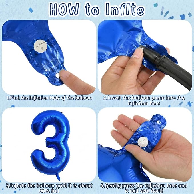Navy Blue Number 13 Balloon 40 Inch, Shiny Foil Numeral Teen Milestone Decor | - Image 5