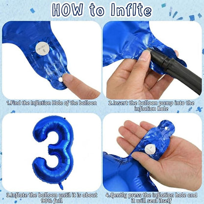 Navy Blue Number 13 Balloon 40 Inch, Shiny Foil Numeral Teen Milestone Decor | - Image 5
