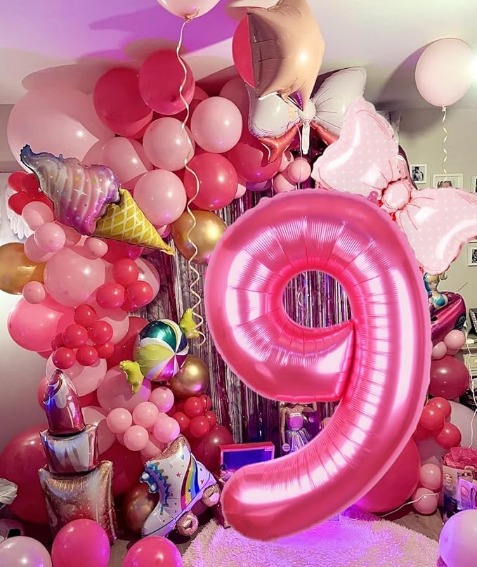 40 inch Pink Number 9 Balloon - Image 4