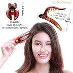 RC ROCHE 6 Pcs Flat Hair Clips Big Claw for Thick Hair French Duckbill Women No Slip Side Slide Curved Alligator Concord Strong Grip Hold Volume Lay Down Clamp, Small Brown