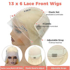 32 Inch 613 Blonde Lace Front Wig Synthetic Hair Pre-Styled Body Wave 13x4 HD Transparent Lace Glueless Wig with Wig Cap for Women