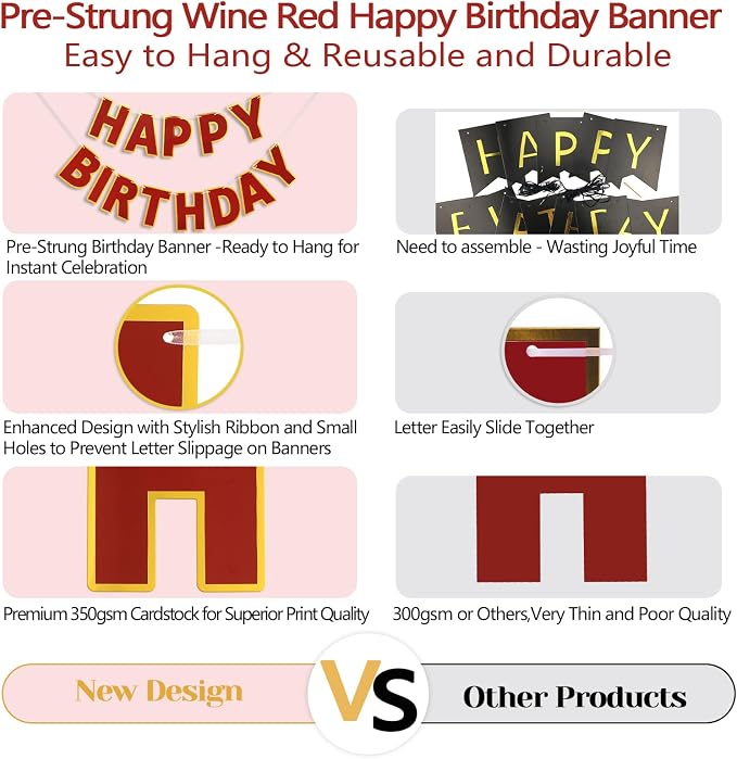 Pre-Strung Happy Birthday Banner - Image 4