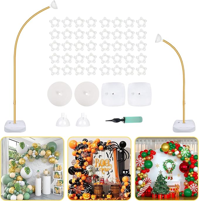 OurWarm 9.35Ft & 6Ft Gold Balloon Arch Stand, Free Bending Shape Balloon Arch by OurWarm