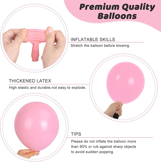 RUBFAC 135pcs Baby Pink Balloons Different Sizes 18 12 10 5 Inch - Image 3