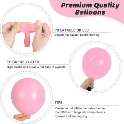 RUBFAC 135pcs Baby Pink Balloons Different Sizes 18 12 10 5 Inch - Image 3