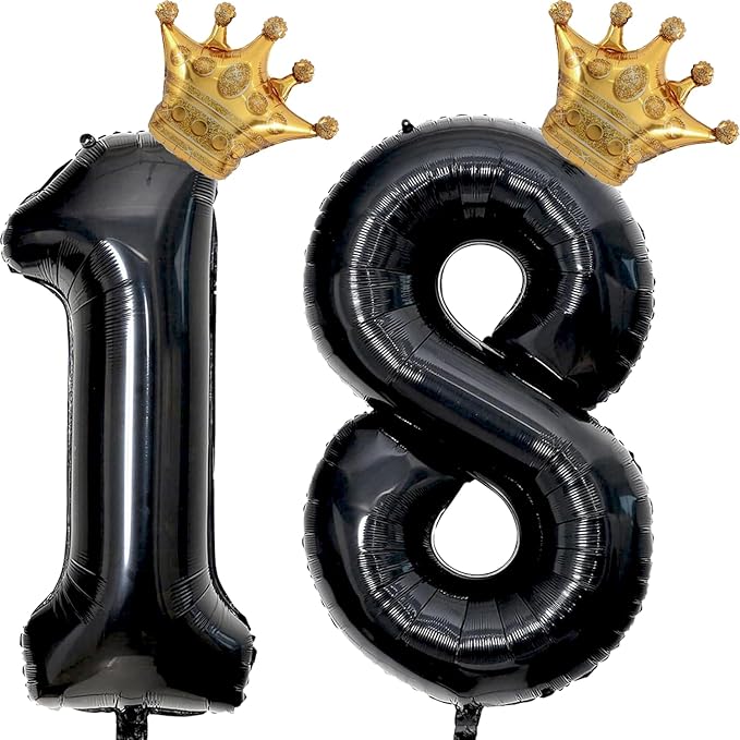 40 inch Large Black 18 Balloon Number by Unknown