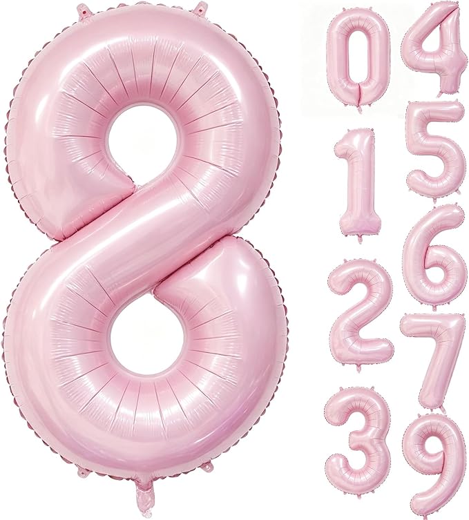 40 Inch Pink Number 8 Foil Balloon by Unknown