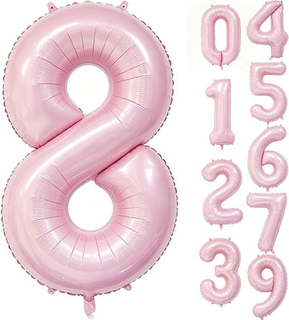 40 Inch Pink Number 8 Foil Balloon by Unknown