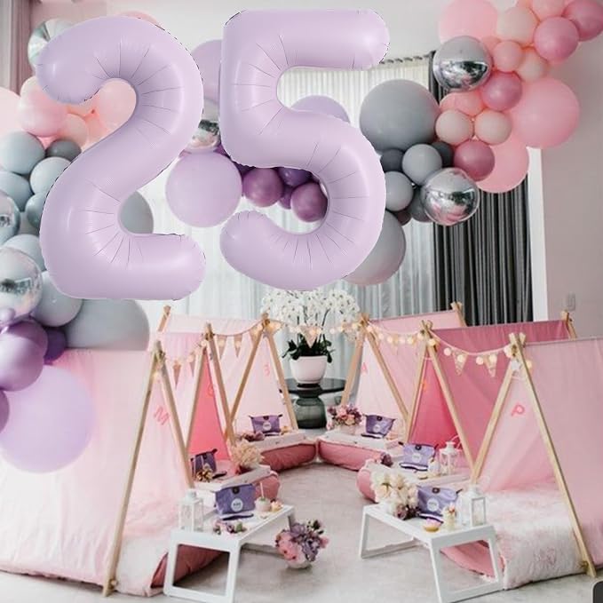 TONIFUL 40 Inch Pastel Purple Number 2 Balloon – Big Lilac Mylar Foil Number - Image 5